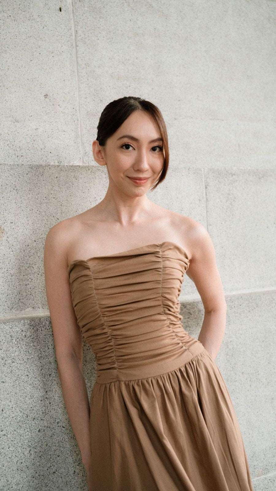 Luna Dress Golden Brown - Atvezzo Dress
