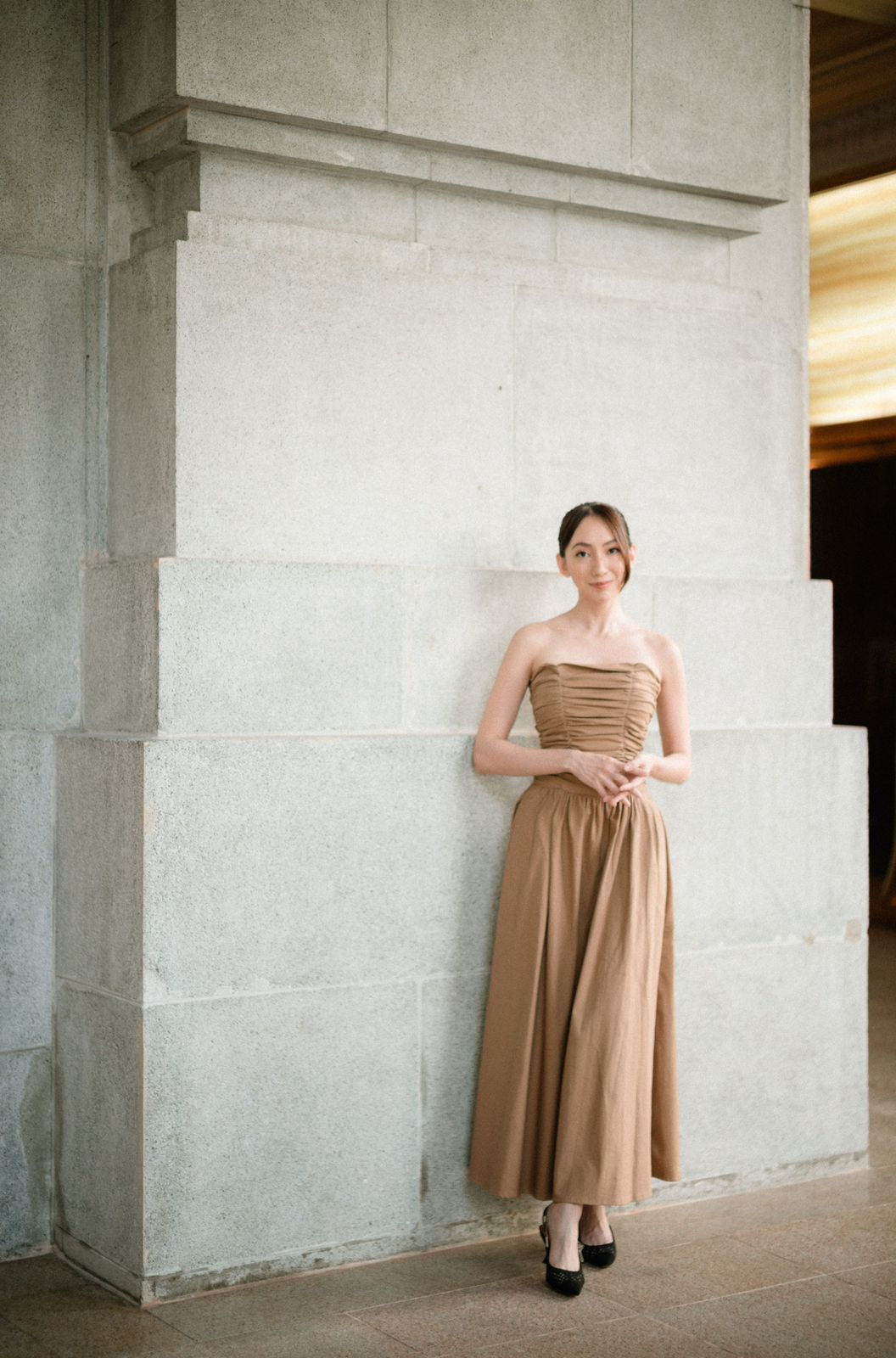 Luna Dress Golden Brown - Atvezzo Dress