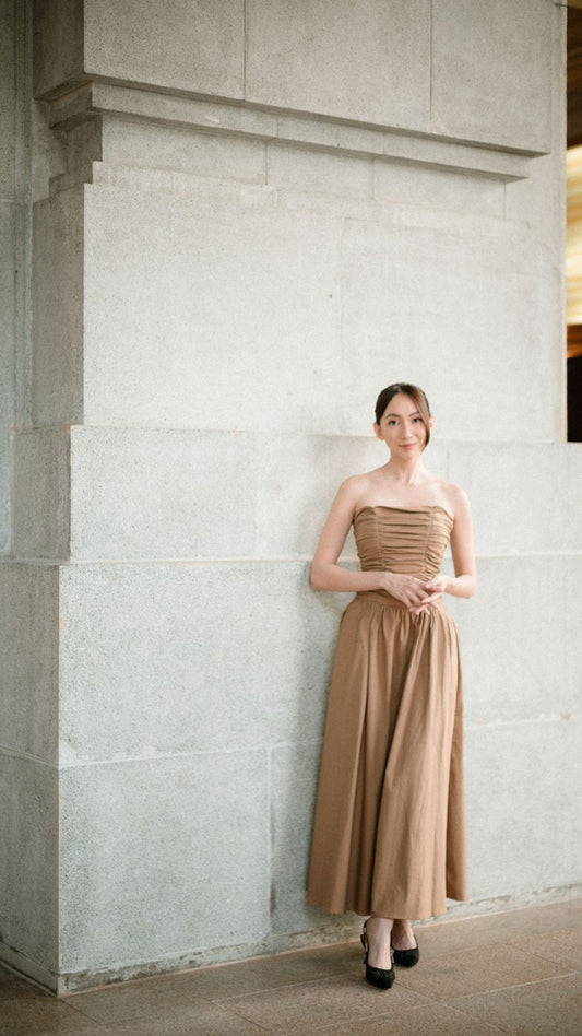 Luna Dress Golden Brown - Atvezzo Dress