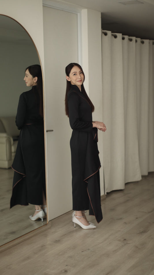 Xenna Long Dress Black - Atvezzo Dress