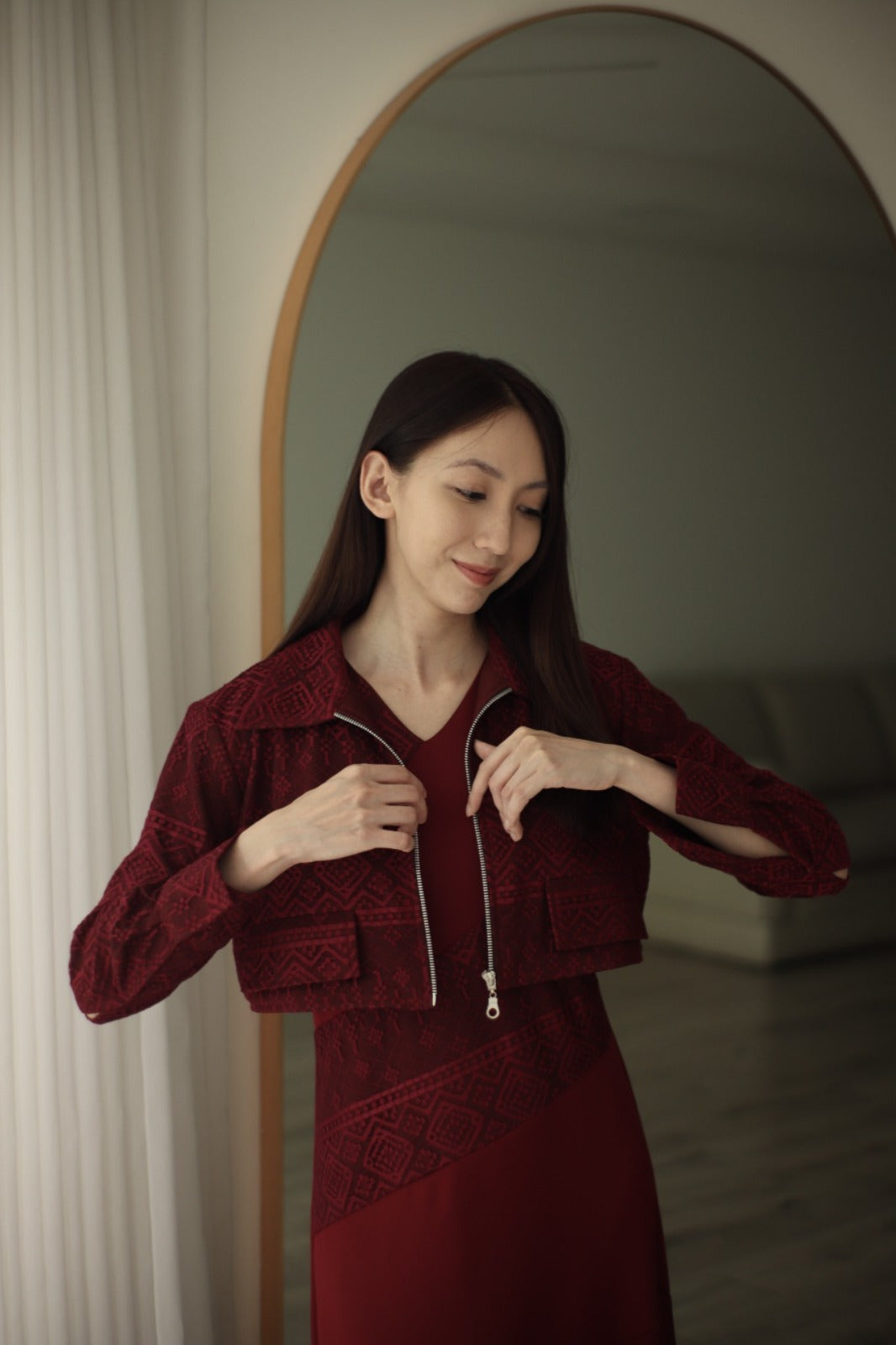 Kimora Set Dress Maroon