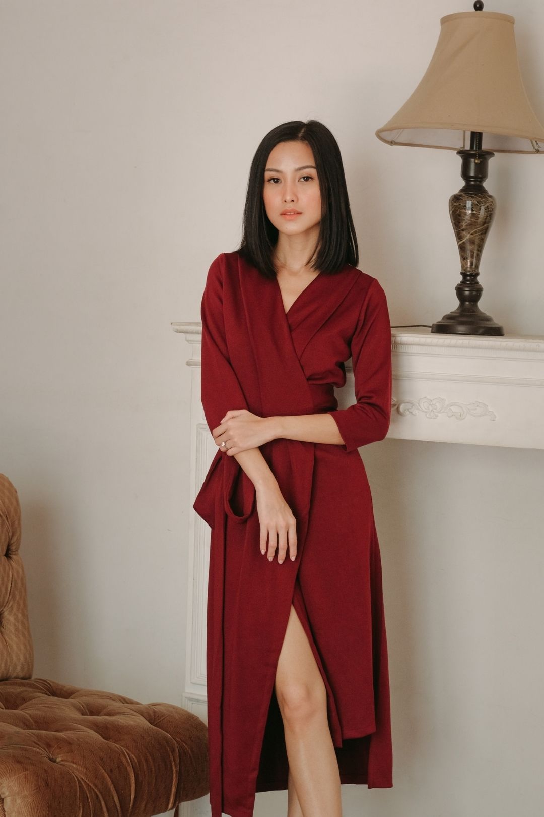 Cora Midi Wrap Dress