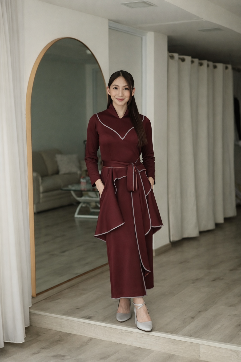 Xenna Dress Maroon - Atvezzo Dress