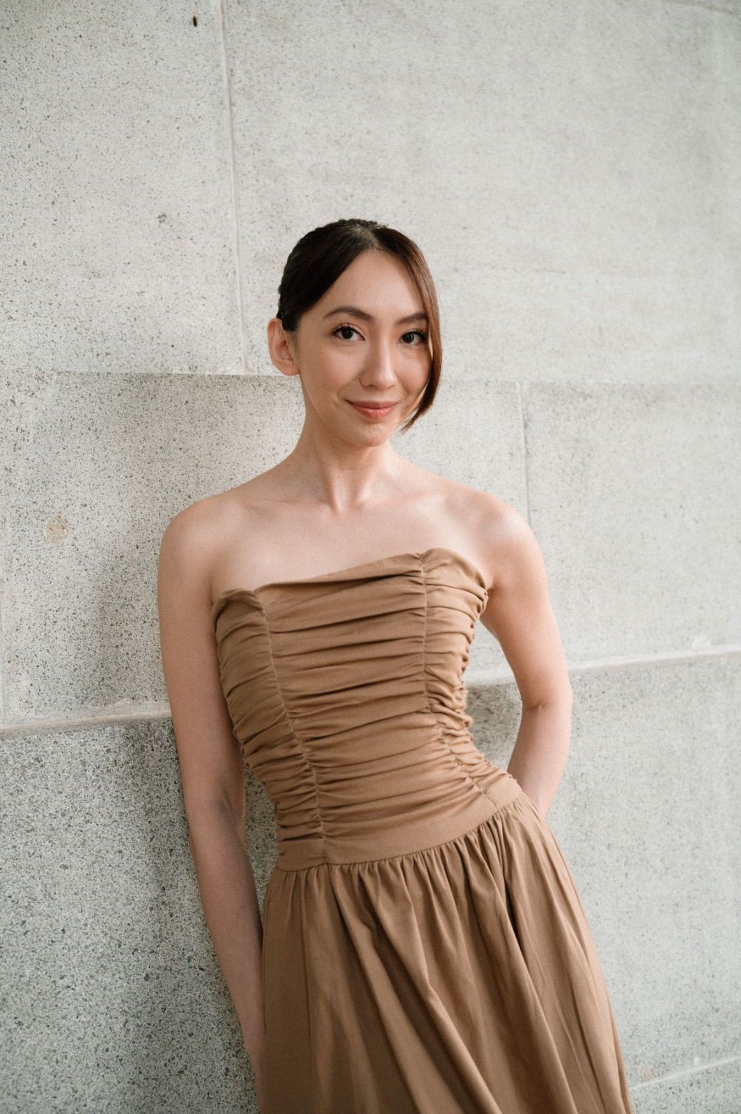 Luna Dress Golden Brown - Atvezzo Dress