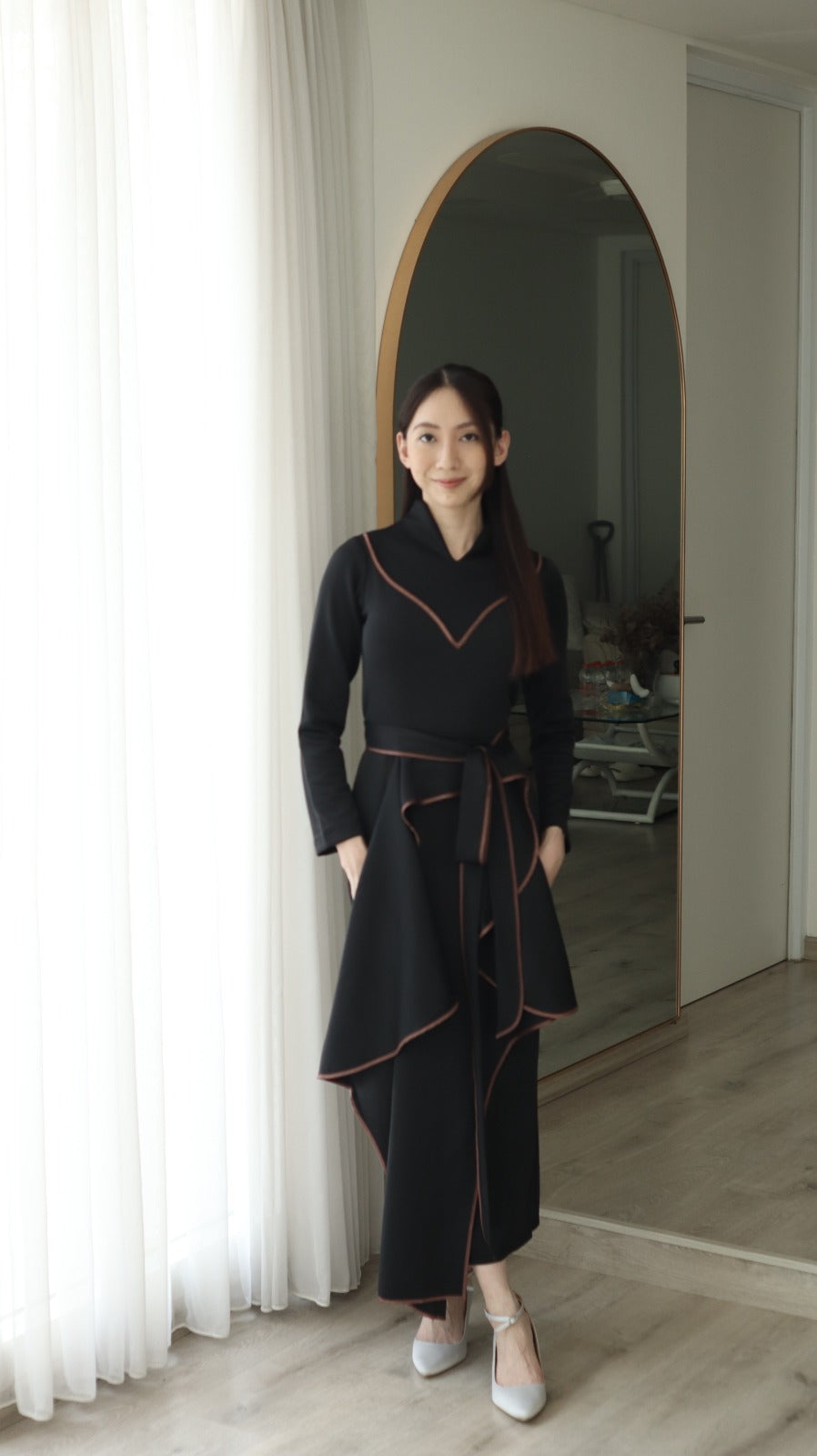 Xenna Long Dress Black - Atvezzo Dress