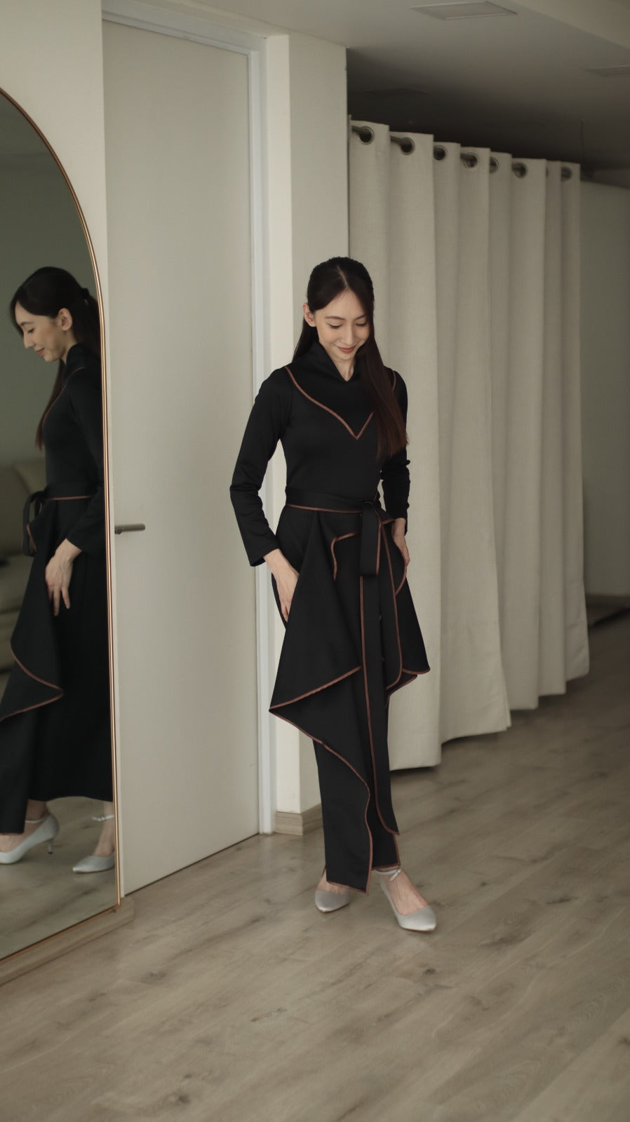 Xenna Long Dress Black - Atvezzo Dress