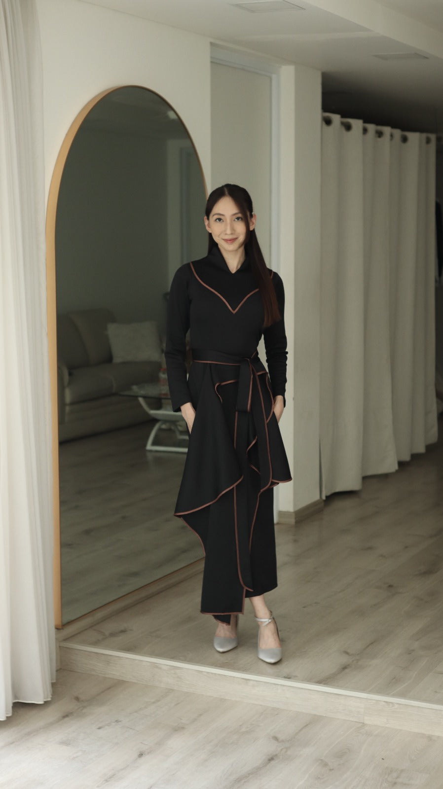 Xenna Long Dress Black - Atvezzo Dress