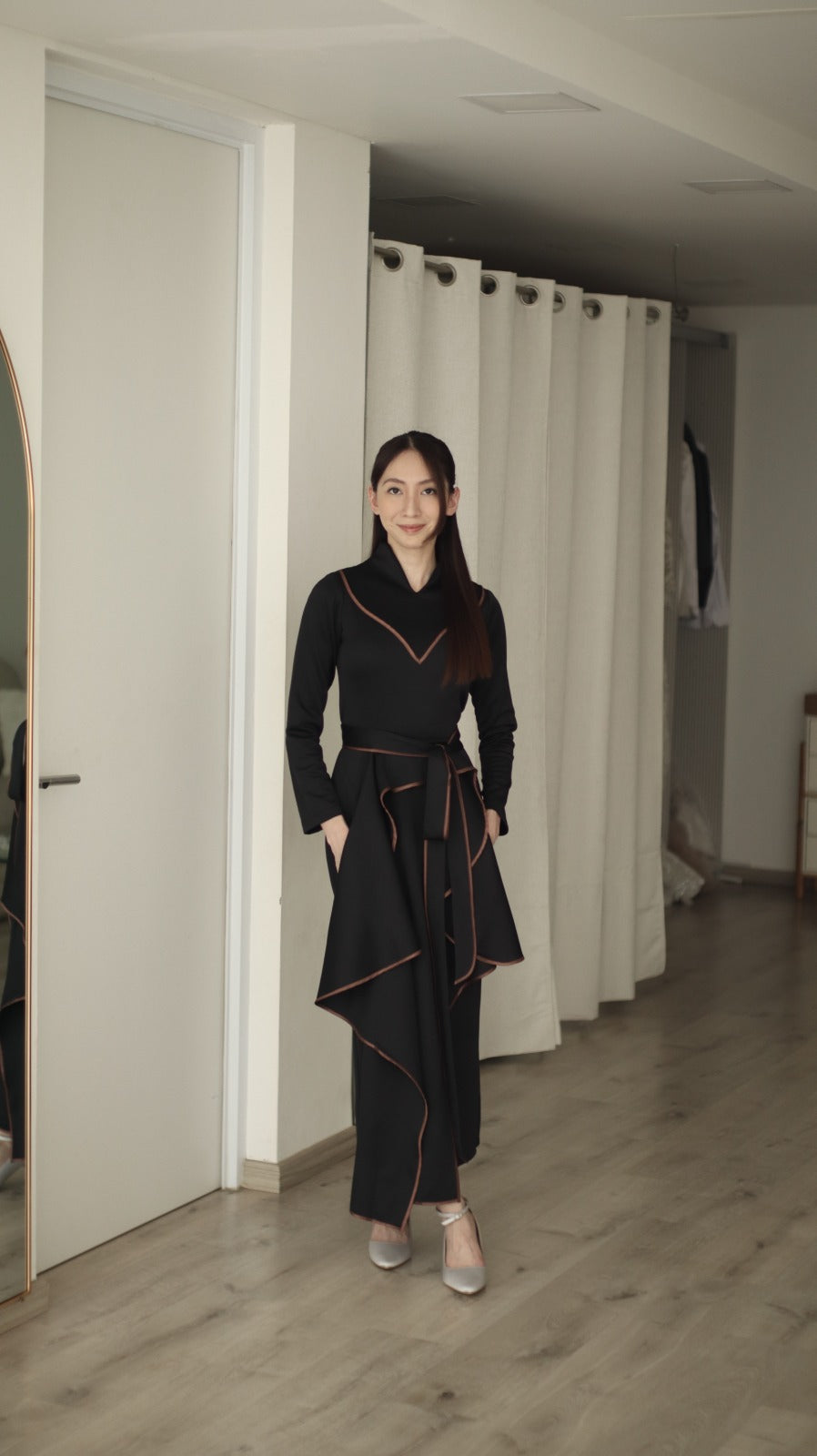 Xenna Long Dress Black - Atvezzo Dress