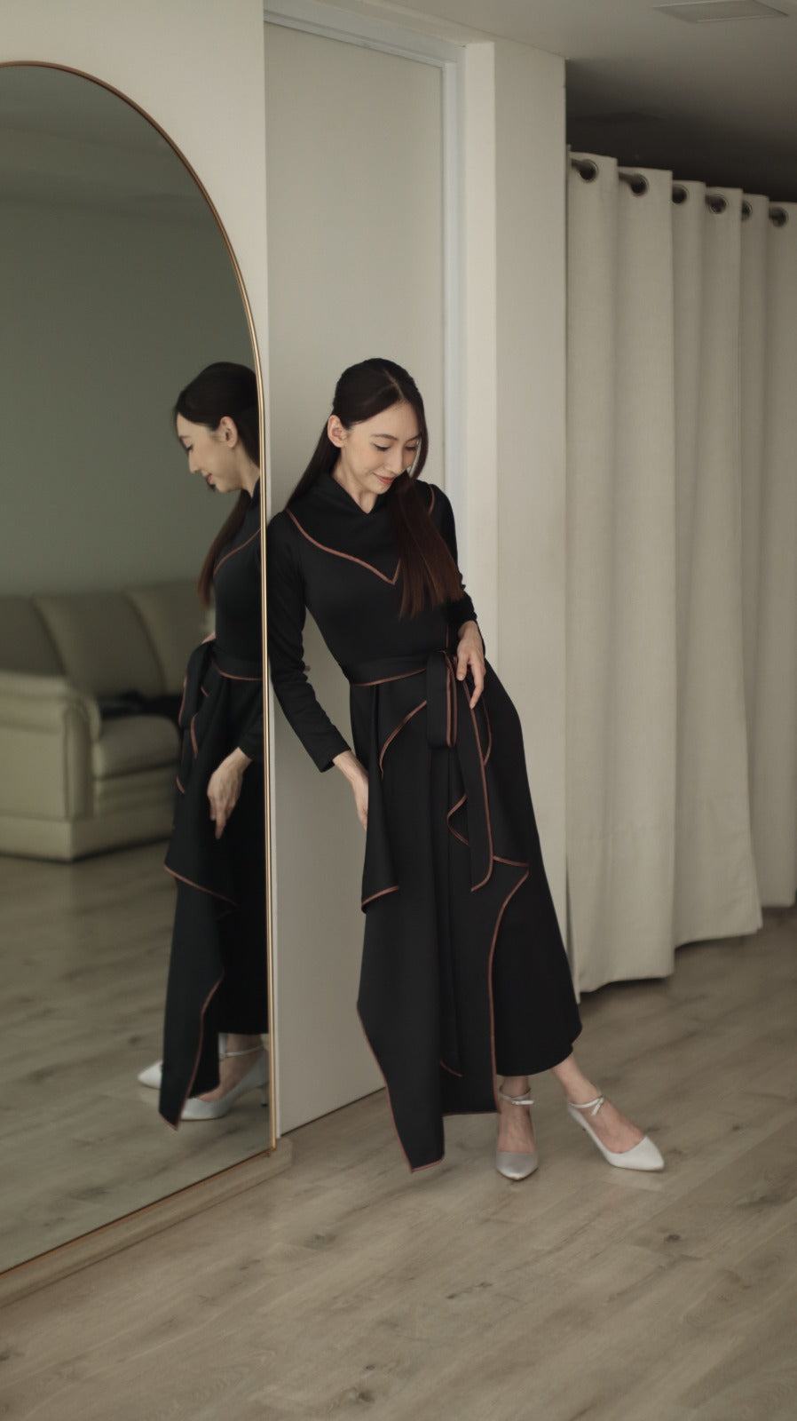 Xenna Long Dress Black - Atvezzo Dress