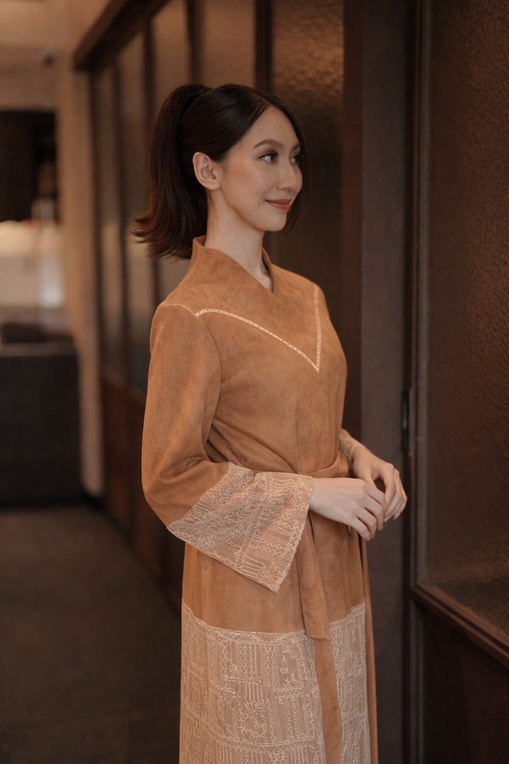 Malika Long Dress Golden Brown