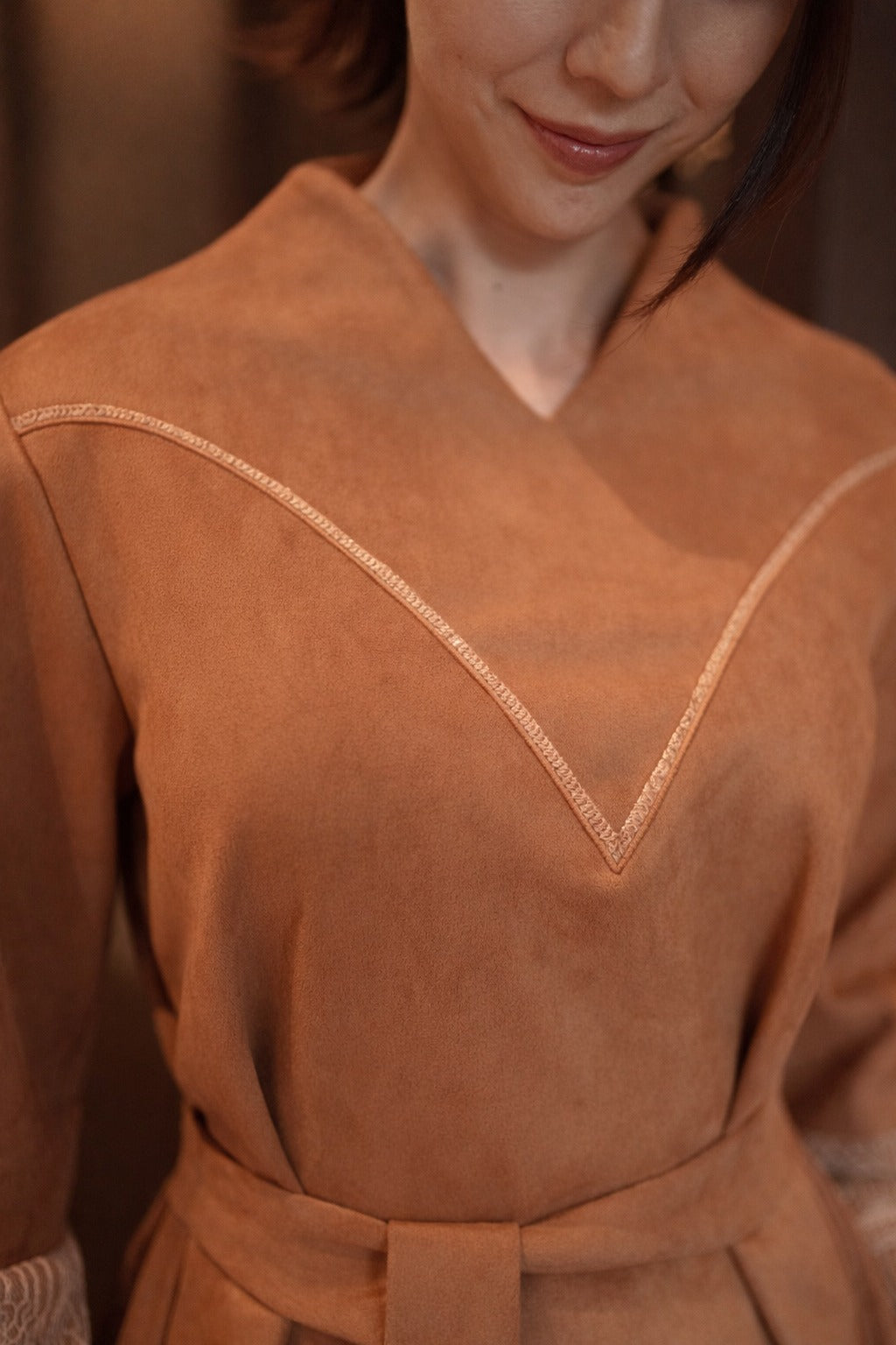 Malika Long Dress Golden Brown