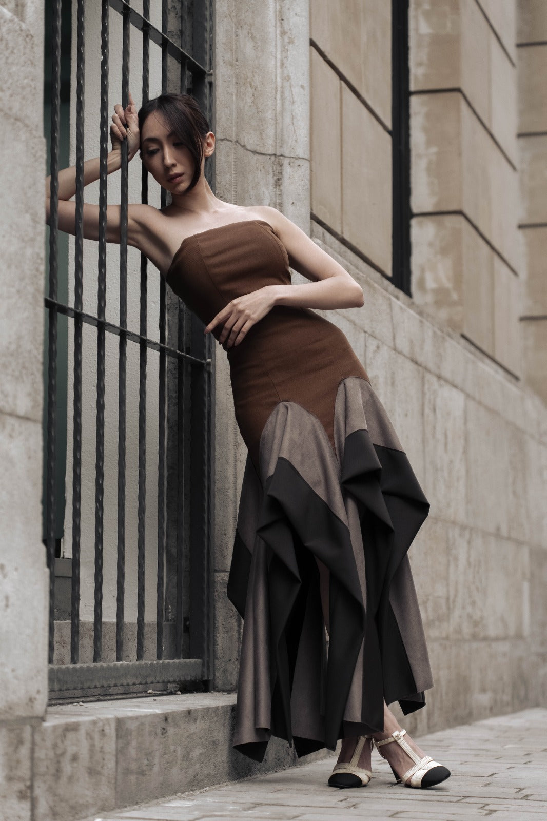 Zella Drapy Dress Bronze