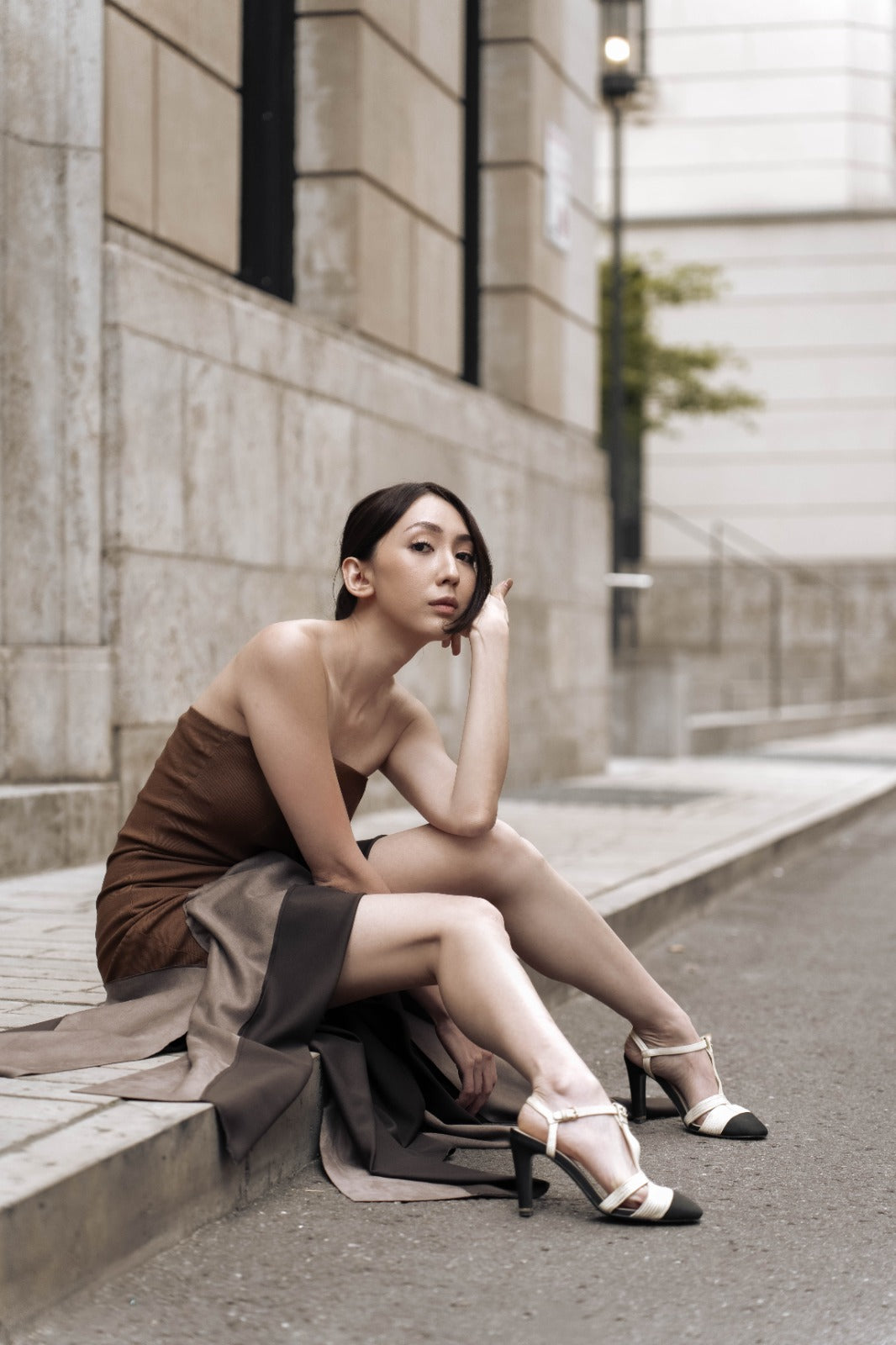 Zella Drapy Dress Bronze