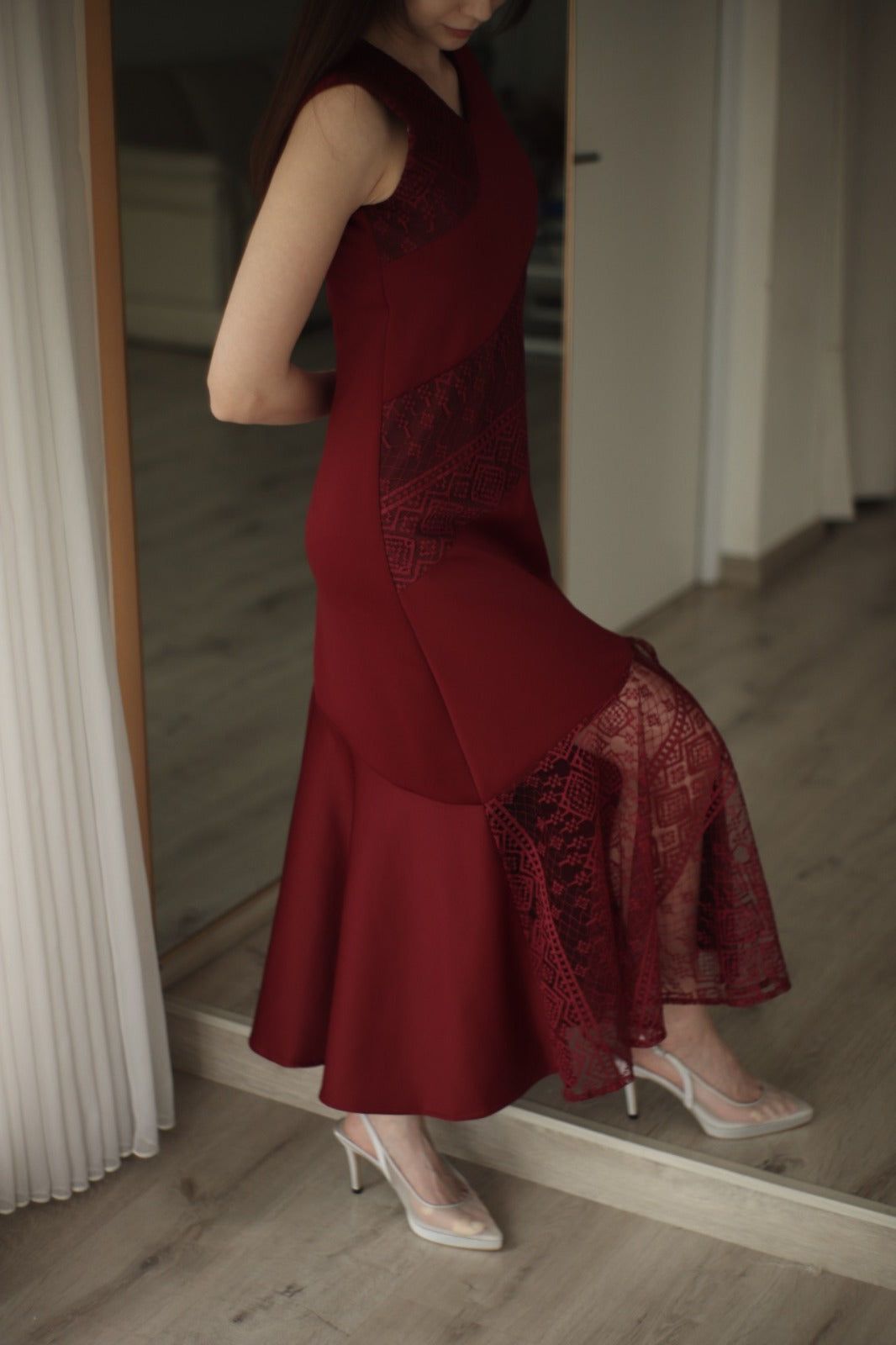 Kimora Set Dress Maroon