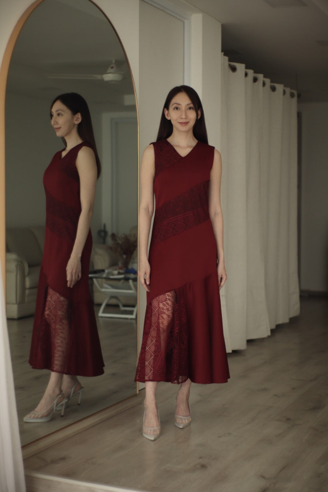 Kimora Set Dress Maroon