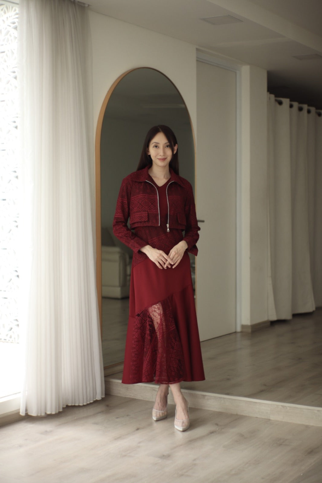 Kimora Set Dress Maroon