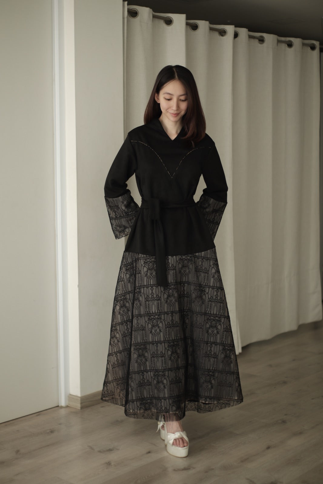 Malika Long Dress Black - Atvezzo Dress