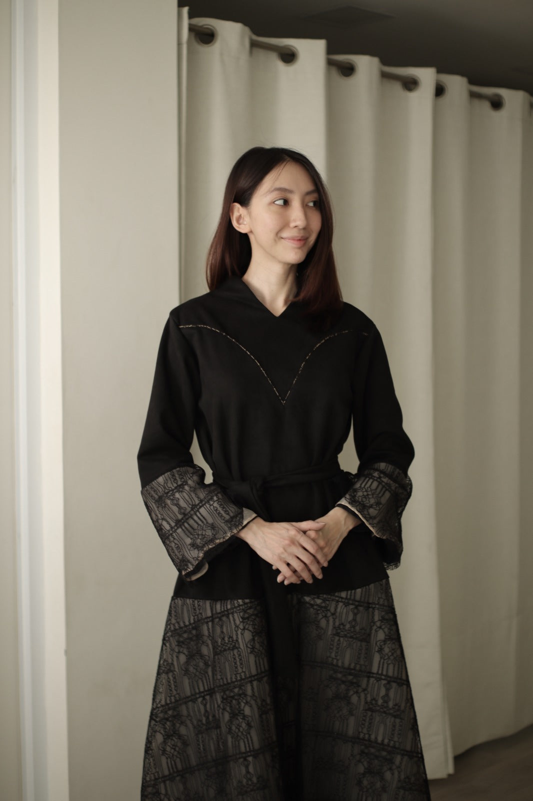 Malika Long Dress Black - Atvezzo Dress