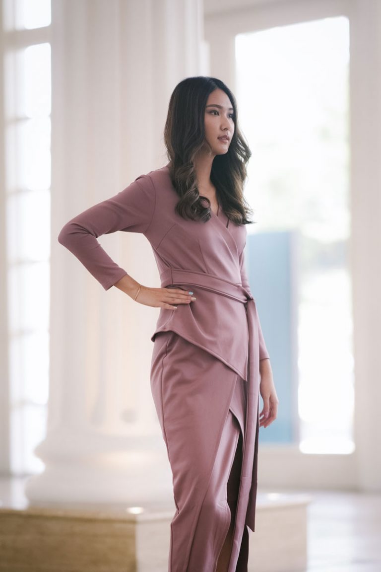 Celyna Wrap Dress Mauve Atvezzo Wrap Dress Atvezzo